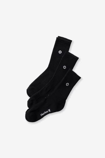 Medias HURLEY H20DRI CREW SOCK 3PK-BLACK