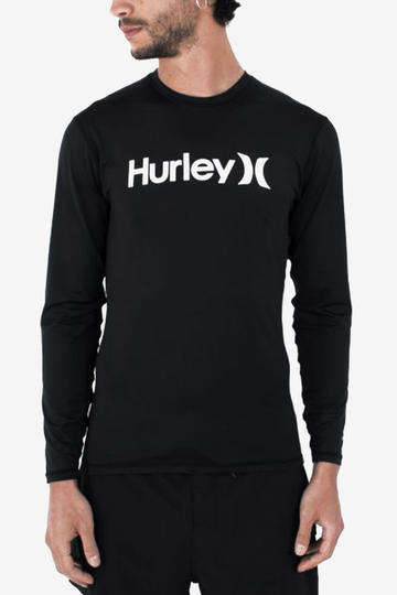 Lycra HURLEY OAO QUICKDRY RASHGUARD LS -UPF 50+ BLACK