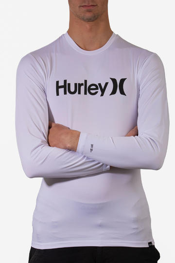 Lycra HURLEY OAO QUICKDRY RASHGUARD LS - UPF 50+ WHITE