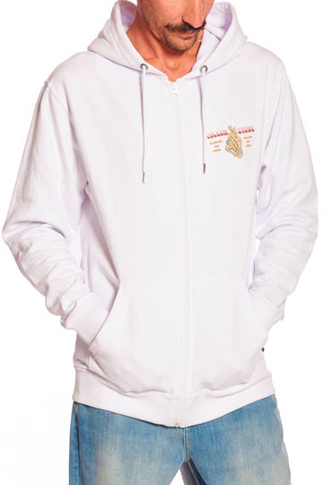 Buzo de hombre VOLCOM SINGLE STONE ZIP HOODIE - WHITE