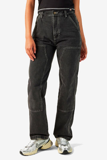 Pantalon de mujer DICKIES MADISON DOUBLE KNEE-BLACK WASH