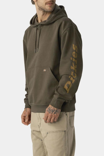 Buzo DICKIES L/S WORDMARK LOGO HOODIE WITH DWR-MOSS GREEN