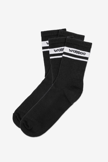 Medias WOODOO STRIPES CREW x 2 PK - NEGRO