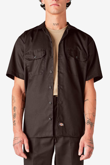  Camisa DICKIES WORK SHIRT S/S - DARK BROWN